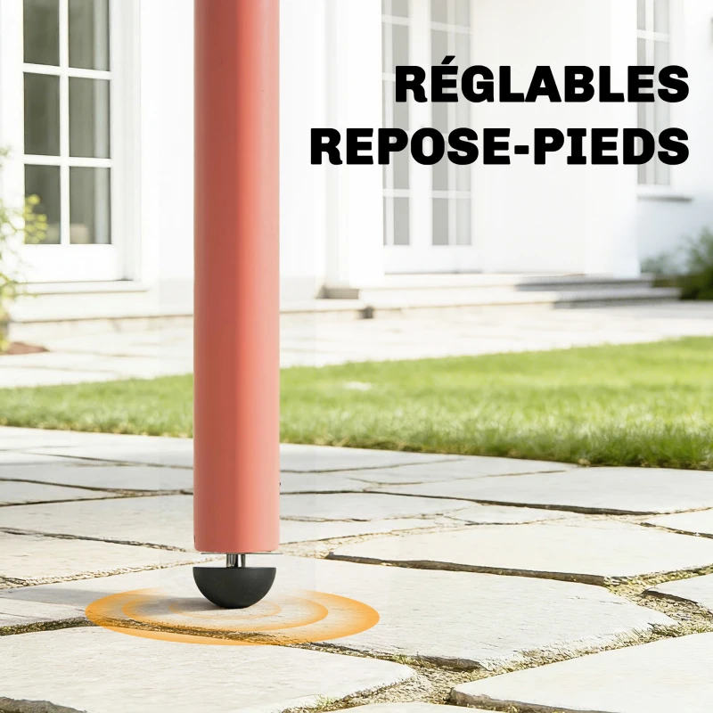 Outsunny Table de Salle à Manger Extérieure 120x70cm pour 4 Personnes, Table de Jardin Rectangulaire avec Plateau à Lattes, Rouge