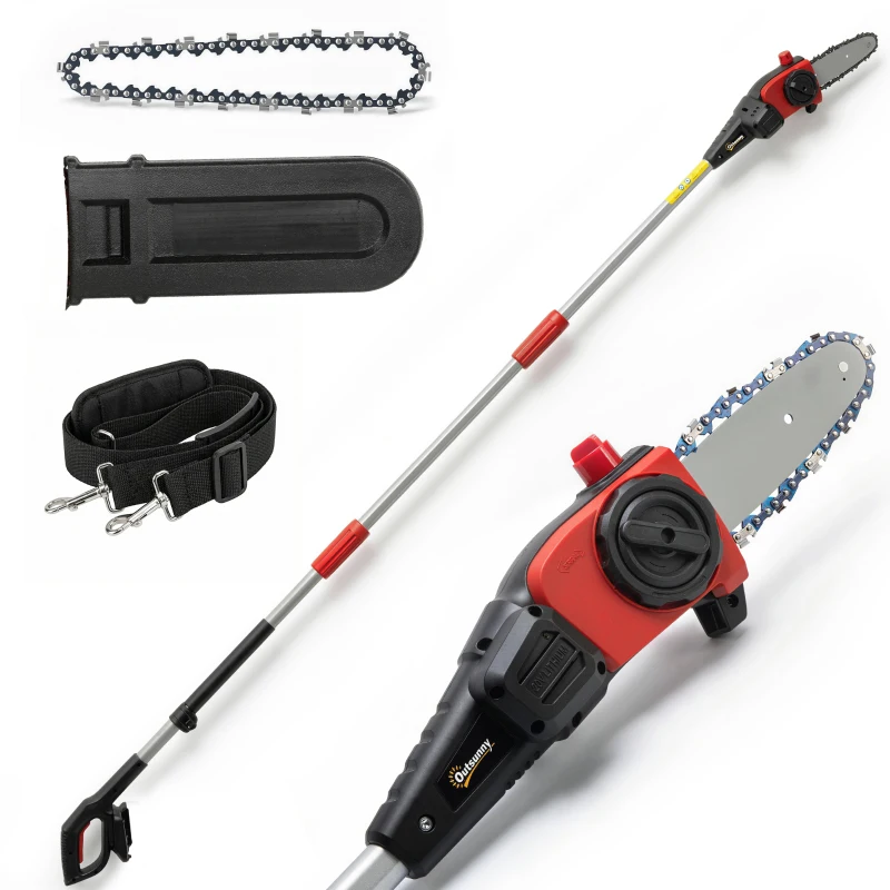 Outsunny Motosierra Telescópica a Batería, 1.94m-2.56m con Lubricación Automática