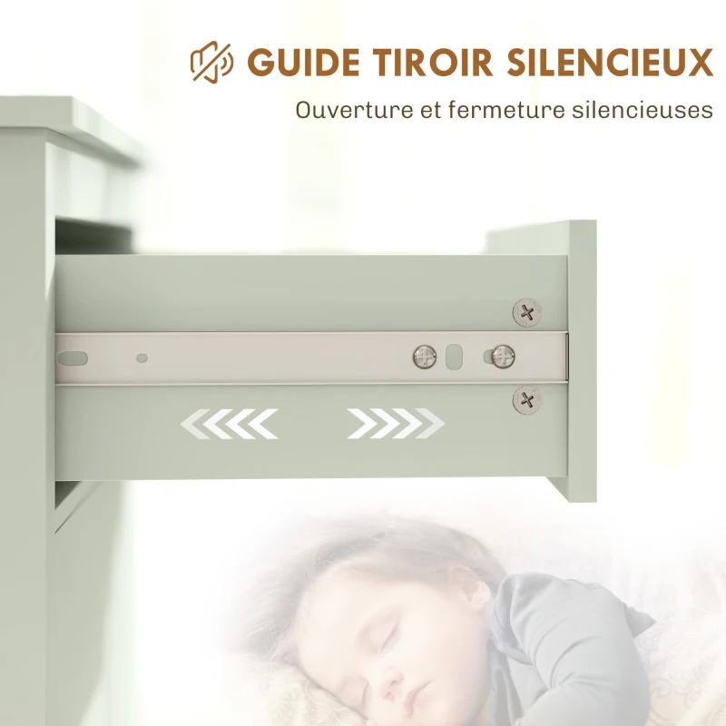 HOMCOM Buffet salon, meuble de rangement avec tiroir, double porte, étagère réglable, 80 x 40 x 90 cm, vert clair