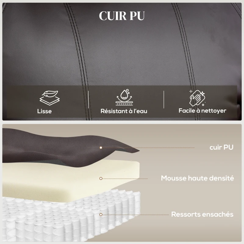 HOMCOM Fauteuil releveur électrique, fauteuil relax électrique, repose-pied, dossier inclinable, port USB, 83x95x107cm, marron