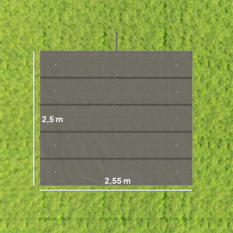 Outsunny Toile de toit pour pergola tonnelle rétractable de 3 x 3 m - toile uniquement 250 x 255 cm gris clair