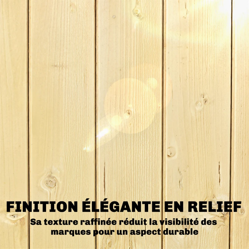 Outsunny Armoire de Jardin en Bois Toit Acier Galvanisé Texture Gaufrée Étagères Réglables 85x58x213cm Bois Naturel