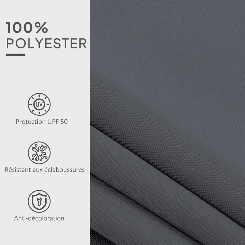 Outsunny Toile de Rechange Store Banne avec Lambrequin, Déperlante, Toile de Remplacement pour Store, Compatible 3 x 2,5 m, Gris