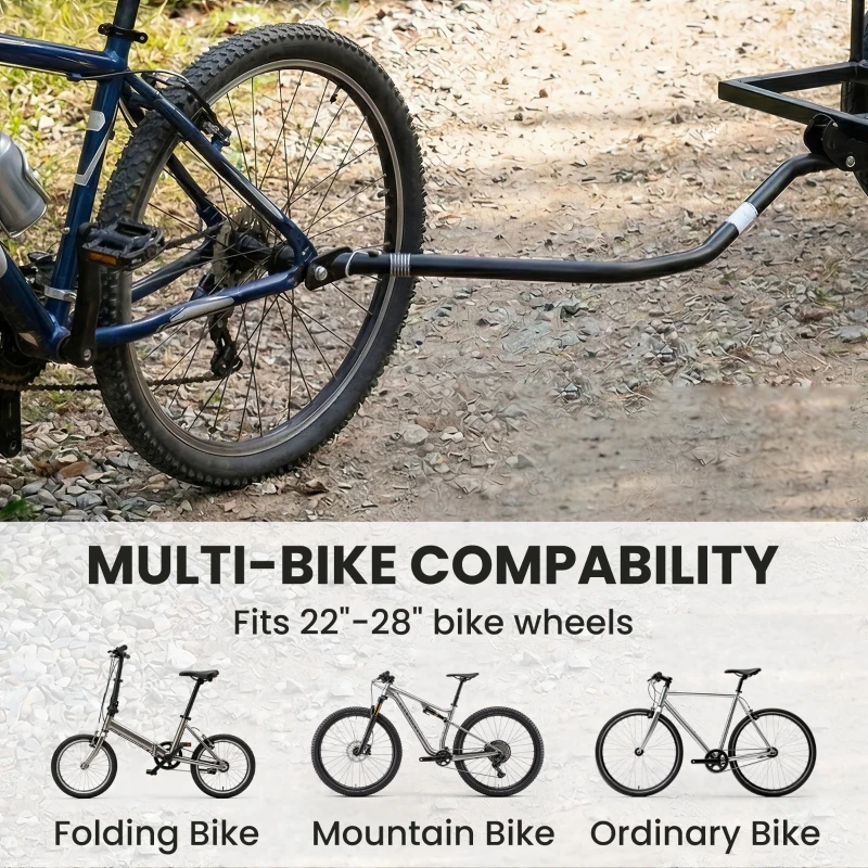 SPORTNOW Rimorchio bici carico 40 kg in acciaio con ruote 40,6 cm, Nero