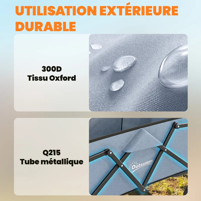 Outsunny Chariot de Jardin Charrette de Transport Pliable Tout-Terrain 66L Charge 68kg Poignée Réglable 81 x 45 x 89 cm Gris