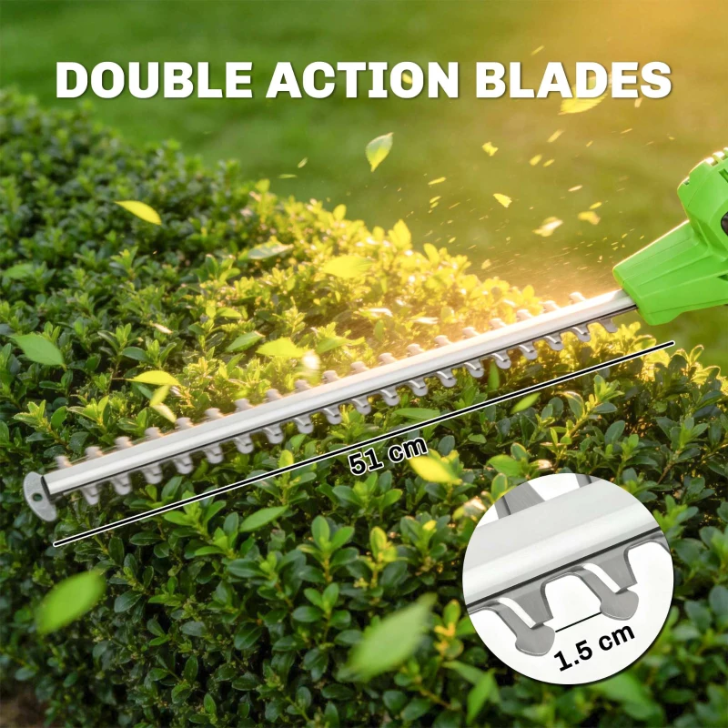 Outsunny 2.6m Corded Extendable Hedge Trimmer with 90° Adjustable Head, 450W Telescopic Electric Hedge Cutter Long Reach