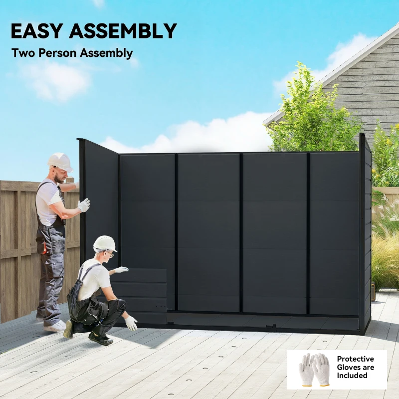 Outsunny 10 x 4 ft Resin Garden Shed, Outdoor Storage Shed with Floor, Windows, Lockable Doors and Vents, Dark Grey