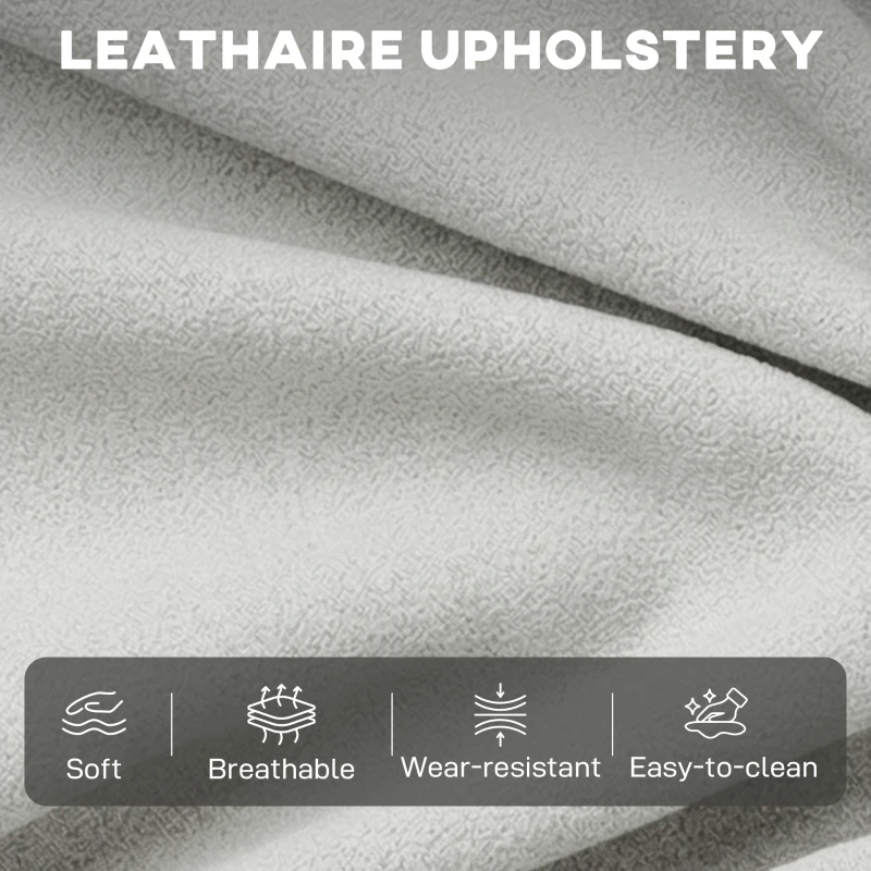 HOMCOM 2-zitsbank, 146 cm kunstleren modulaire bank met brede en diepe zit, dikke kussens, eenvoudige montage, grijs