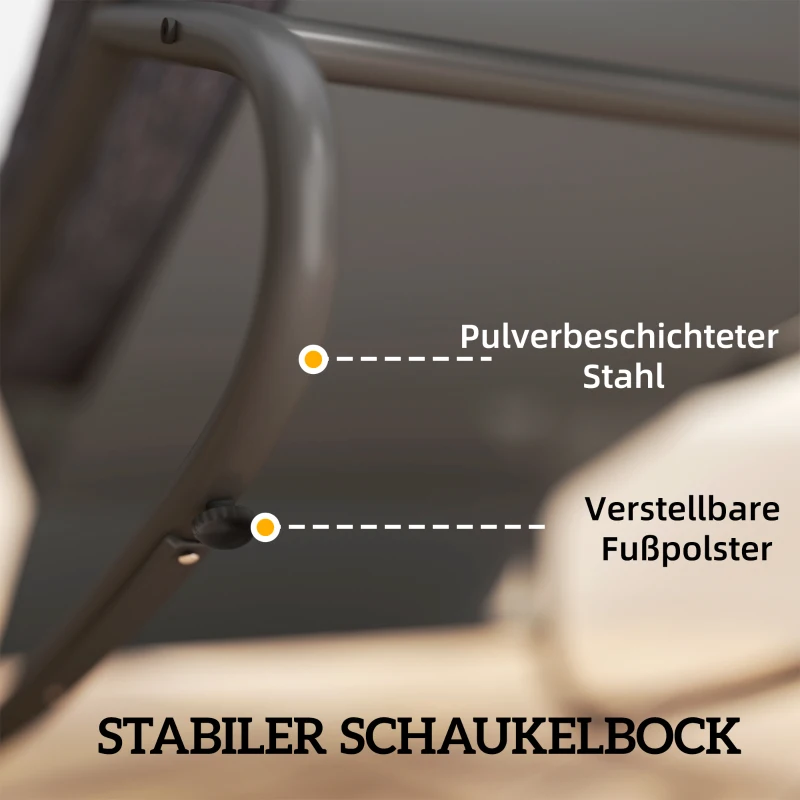Outsunny Schaukelstuhl Schaukelsessel mit breitem Netzsitz dickem Kissen 101 x 66 x 63 cm Grau