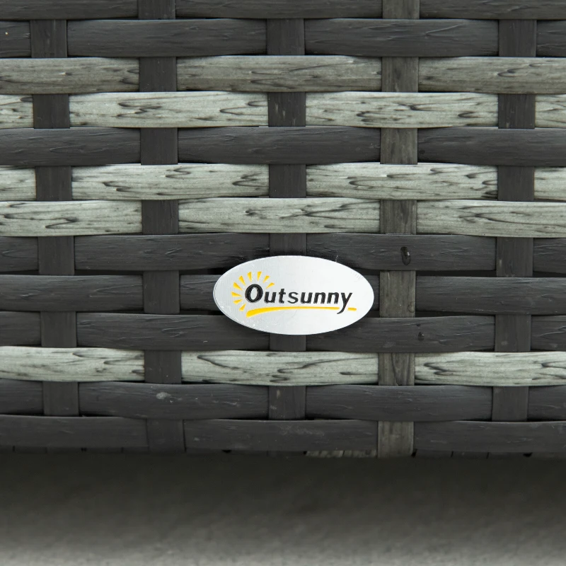 Outsunny Four-Piece Rattan Sofa Set with 11 Cushions, Steal Frame - Grey