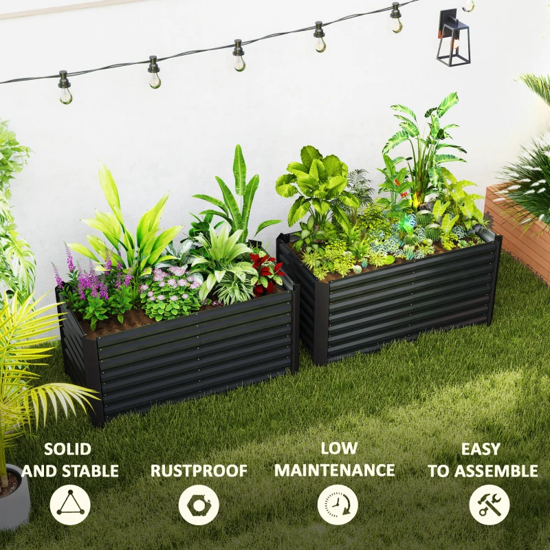 Wysokie łóżko ogrodowe, stal ocynkowana, odporne na warunki