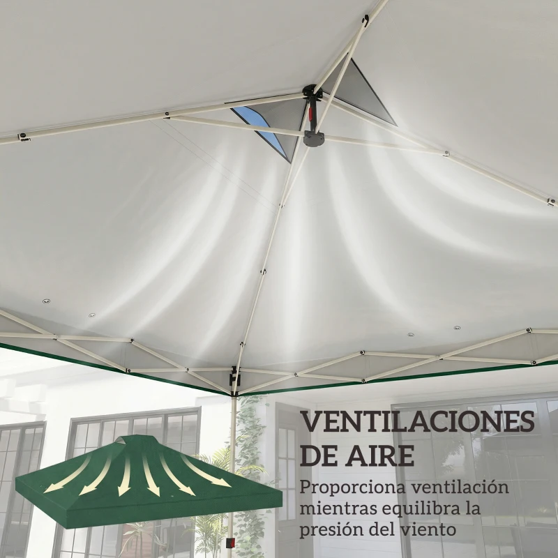 Outsunny Toldo de Pérgola de Recambio 3x3 m Techo de Repuesto para Carpa Plegable de Tela Oxford 210D Protección UV 50+ Verde