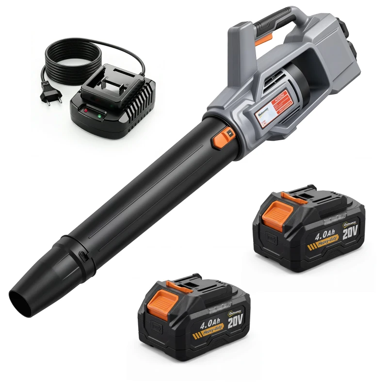 Outsunny Soffiatore Foglie Cordless 36V, 2 Batterie 4000mAh, Caricatore incluso, Modello Leggero.