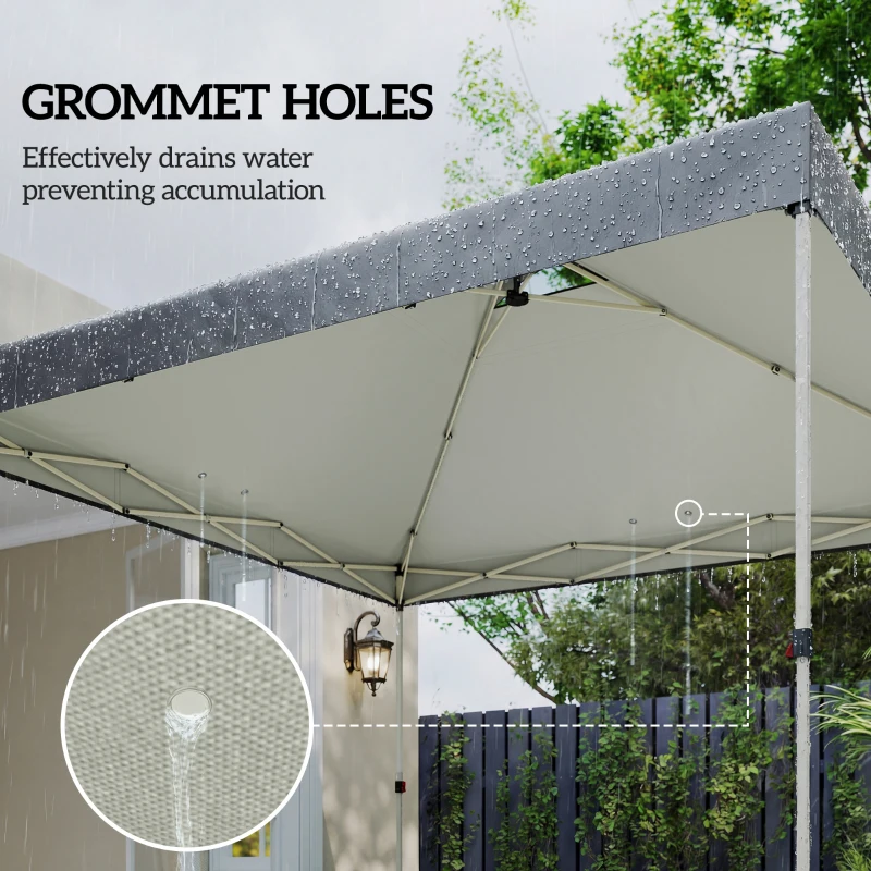 Outsunny Gazebo Roof Replacement UV50+ Waterproof Pop Up Canopy Cover with 8 Drainage Holes 3 x 3 m Dark Grey