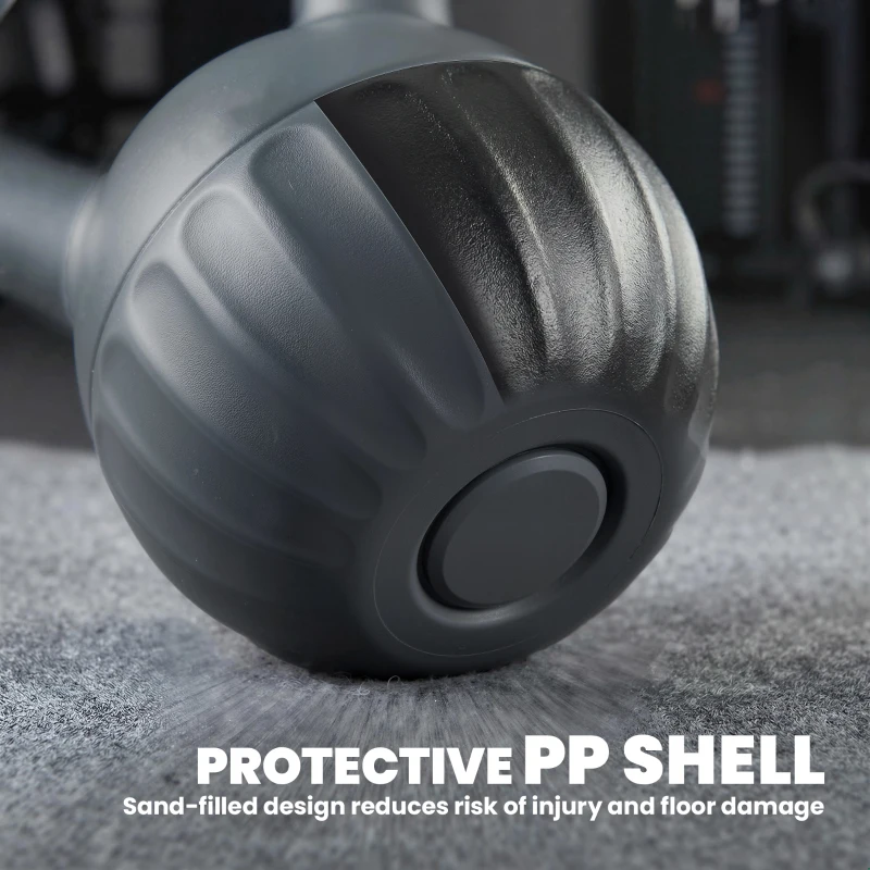 SPORTNOW Kettlebell for Strength Training Kettle Bell with Non-Slip Handle 10 kg Grey