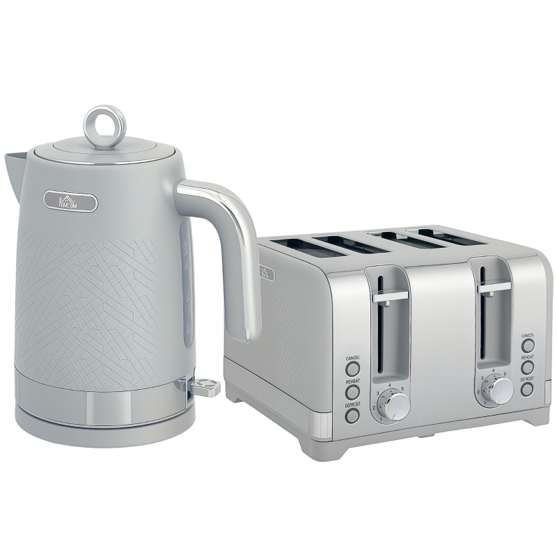 HOMCOM Set de hervidor y tostadora, hervidor rápido 1,7 L 2200 W con termostato