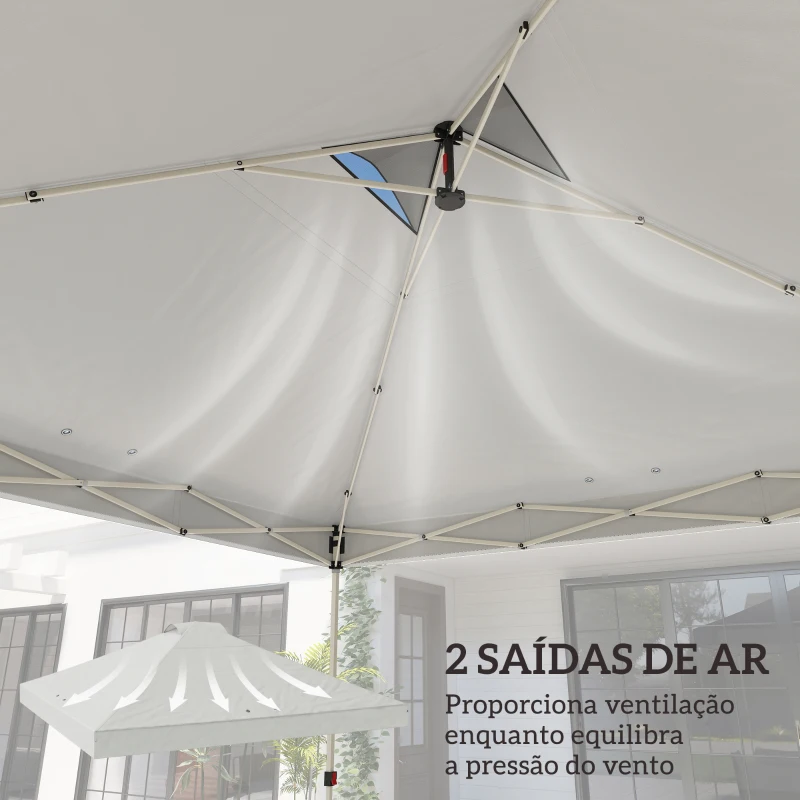 Outsunny Toldo de Substituição para Pérgola 3x3 m Teto de Reposição para Pérgola em Tecido Oxford 210D Proteção UV 50+ Branco