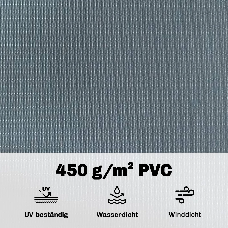 Outsunny Sichtschutzstreifen 4er Set Kunststoff UV-beständiger wasserdichter Sichtschutz mit Befestigungsclips 35 m x 19 cm Grau