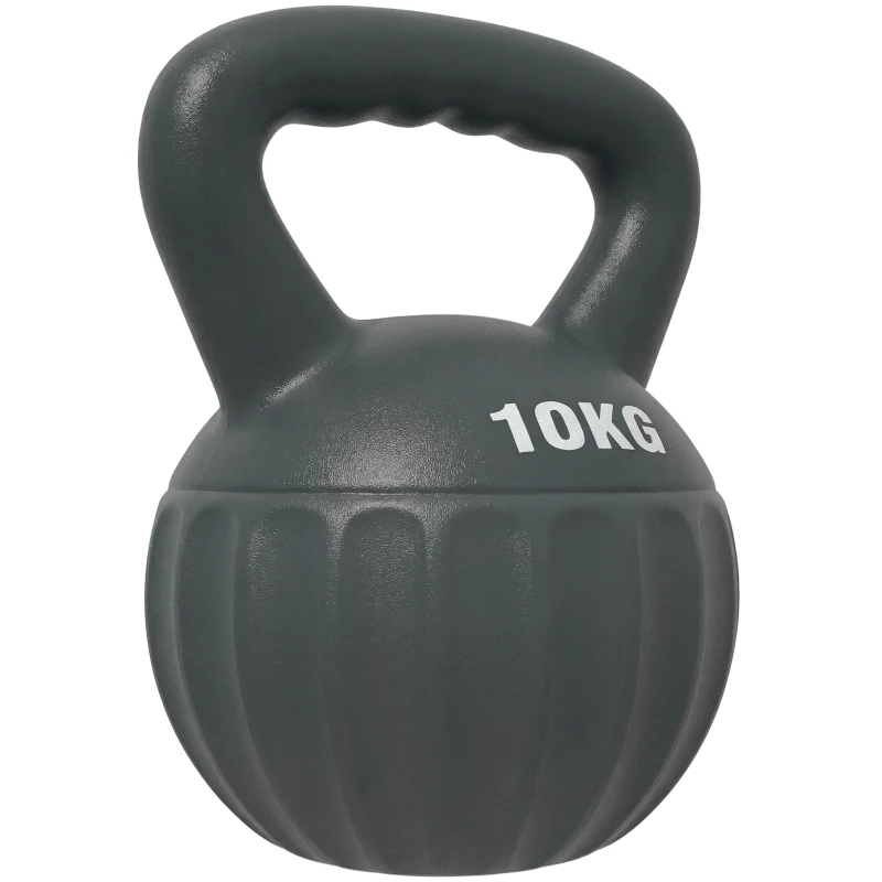 SPORTNOW Kettlebell for Strength Training Kettle Bell with Non-Slip Handle 10 kg Grey