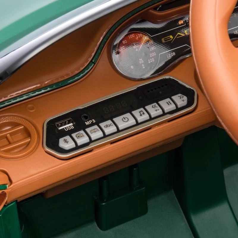 HOMCOM Bentley Bacalar Licensed 12V Kids Electric Car, with Remote Control, Horn, Lights, Music, Suspension Wheels, Green