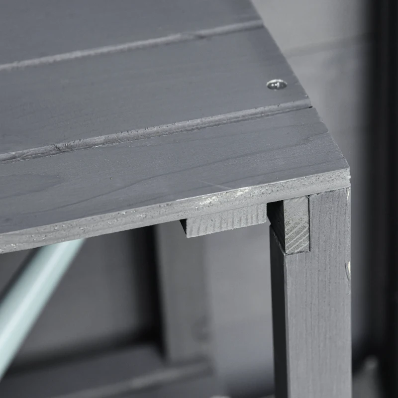 Outsunny 139 x 75 Fir Wood Garden Shed, with Asphalt Roof - Grey