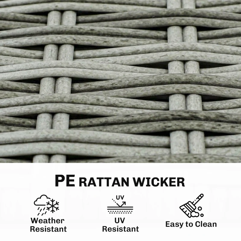 Outsunny 4 Seater Rattan Dining Set with Parasol, 6 Piece Garden Table and Stackable Chairs with Tempered Glass Tabletop