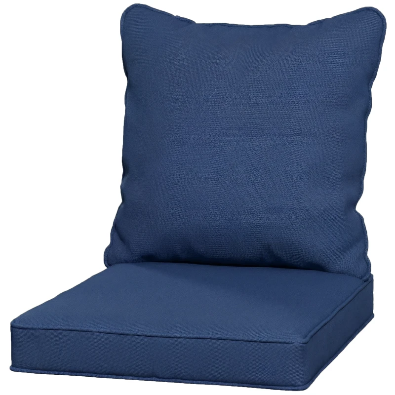 Outsunny Seat and Back Padded Cushion Set, CUSHION ONLY - Dark Blue