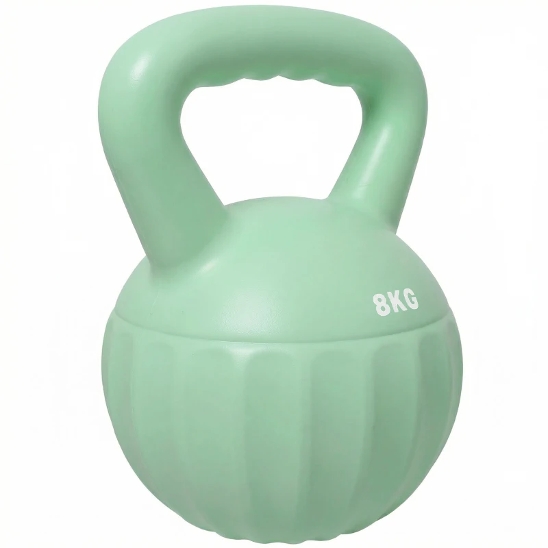 SPORTNOW Kettlebell for Strength Training Kettle Bell with Non-Slip Handle 8 kg Green