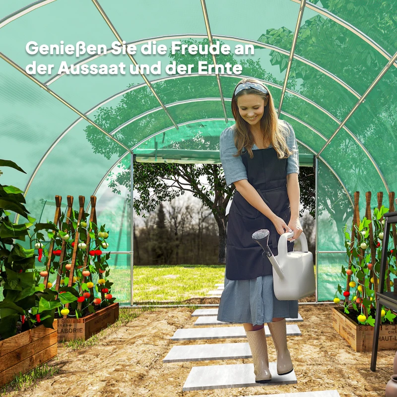 Szklarnia 4x3x2 m, folia, 8 okien, drzwi rolowane