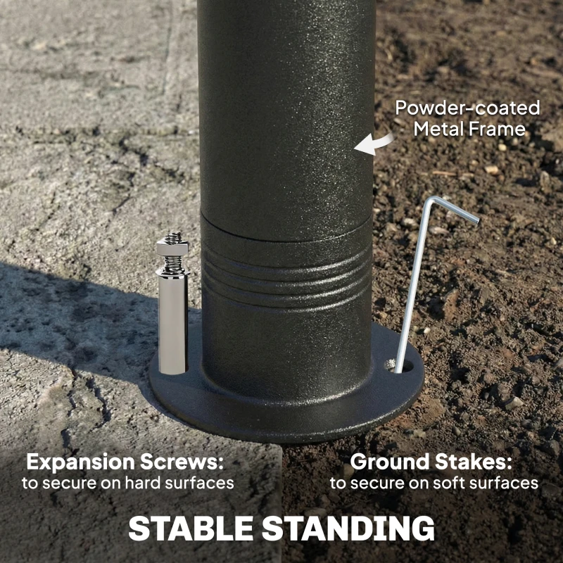 Outsunny 3 x 3 m Gazebo, Garden Gazebo with 2-Tier Roof, Metal Frame, Dark Grey