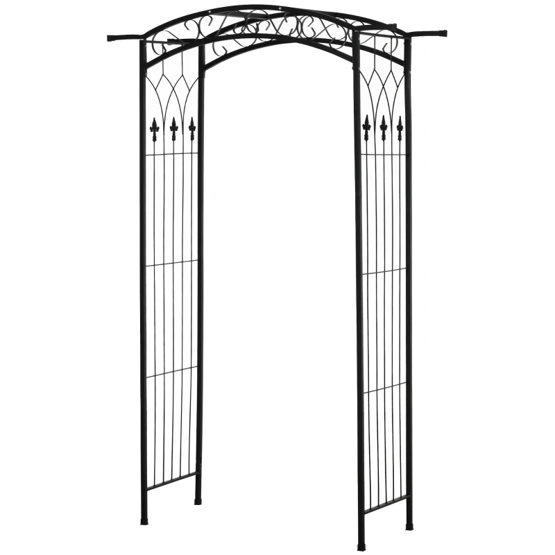 Outsunny 211cm Height Metal Garden Arch Arbor for Wedding Decor for Climbing Plants and Outdoor Decoration