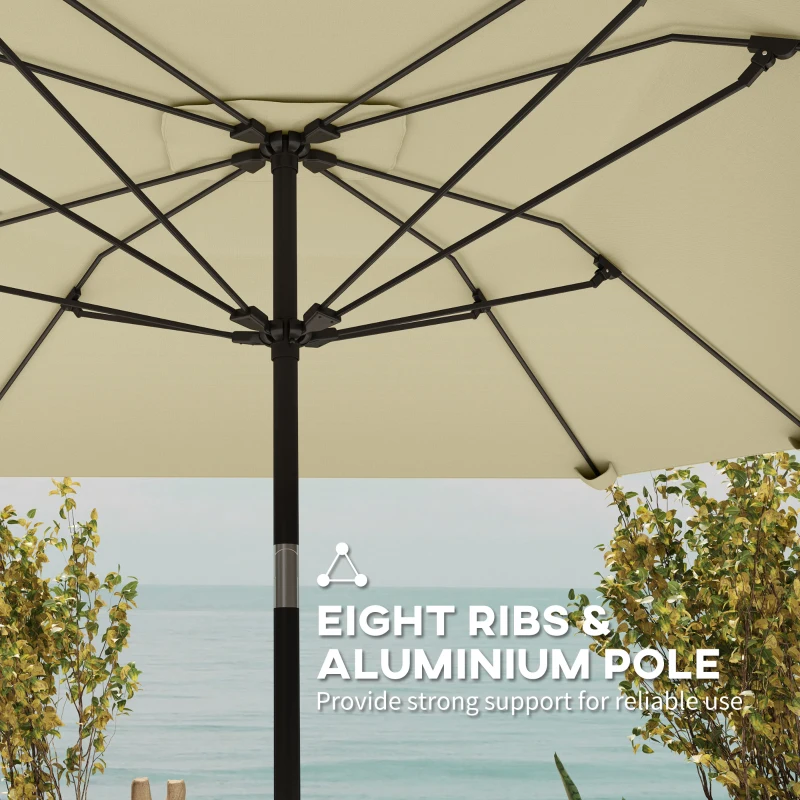 Parasol ogrodowy Ø233 cm, z funkcją nachylenia, beżowy