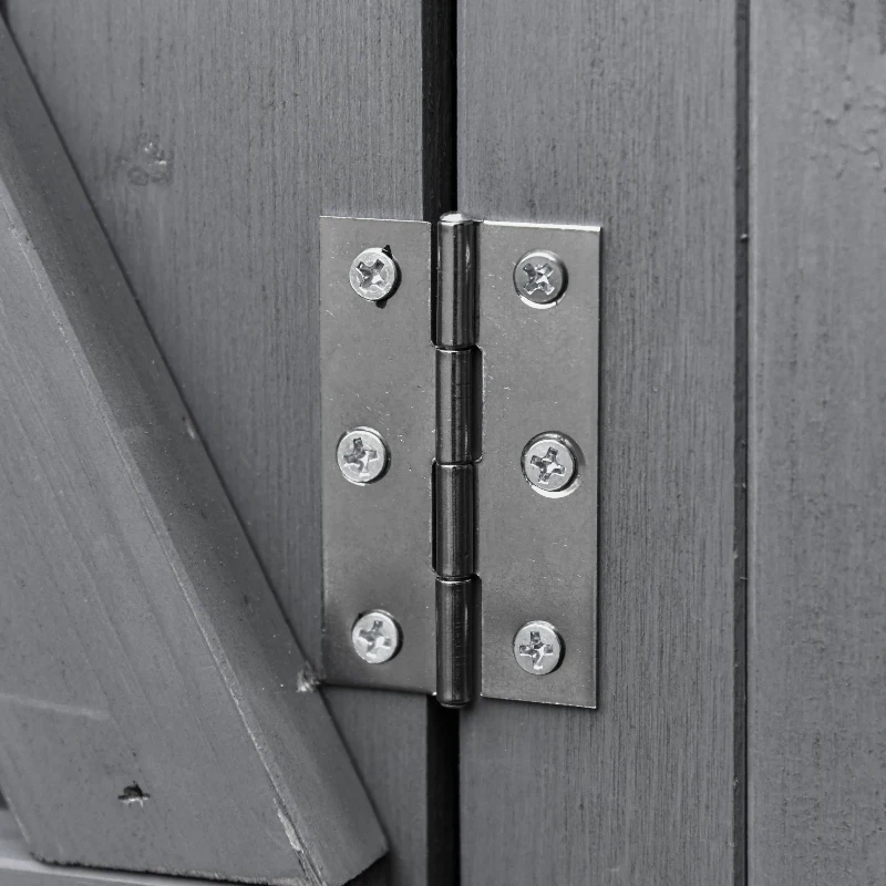 Outsunny 139 x 75 Fir Wood Garden Shed, with Asphalt Roof - Grey