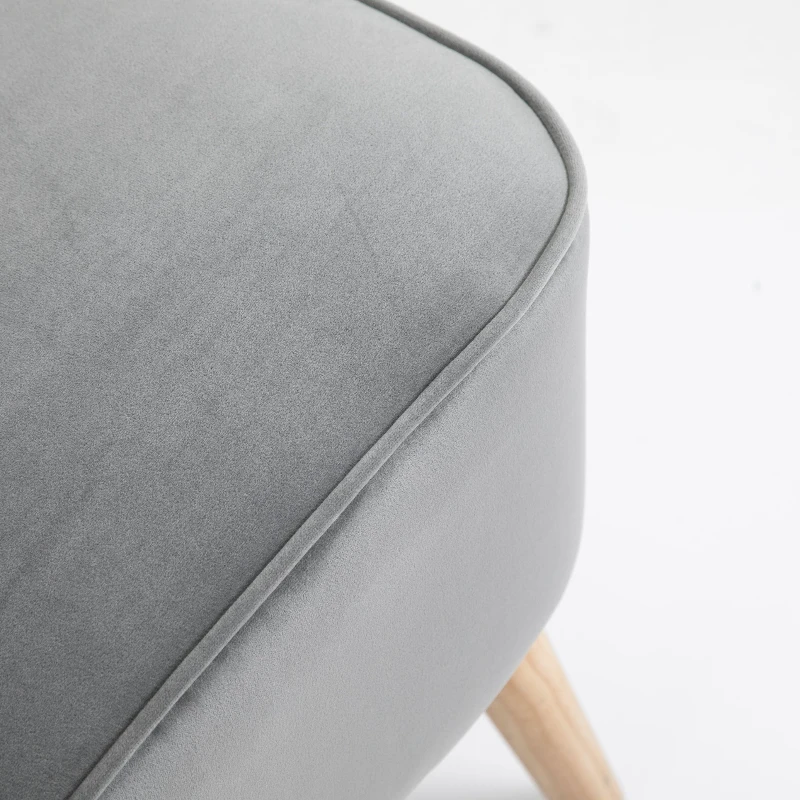 HOMCOM Modern Velvet Double Seat Sofa w/ Wood Frame Foam Padding Soft Comfortable Compact Couch Light Grey