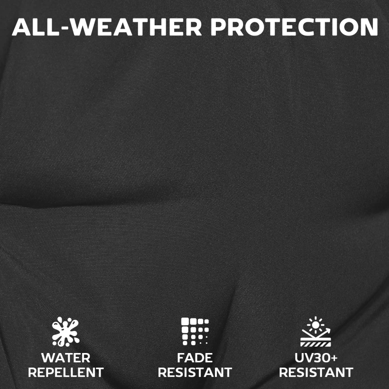 Outsunny Outdoor Seat Cushions Set of 2 with Ties, Waterproof Garden Seat Pads, Black