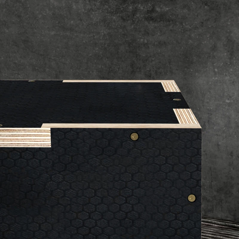 SPORTNOW Multi-Faceted Jump Box, Wooden Step Up Box, for Home, Gym, Exercise, Black