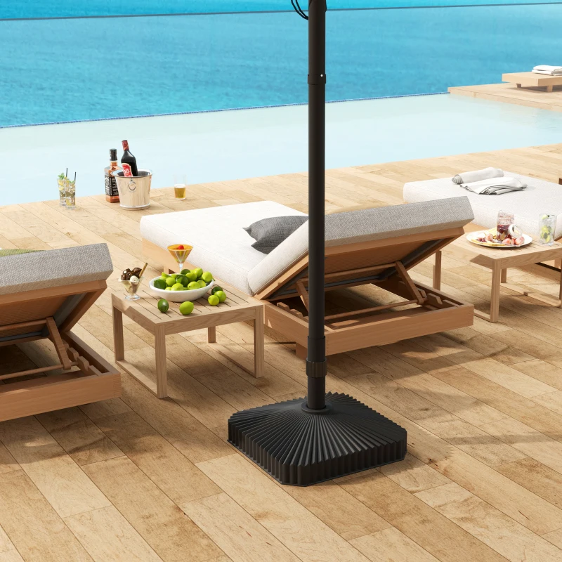 Outsunny Patio Umbrella Stand, Heavy Duty Outdoor Parasol Base, Sand/Water Filled, Black