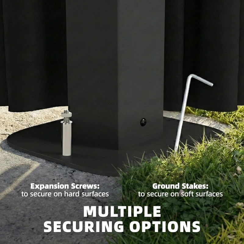 Outsunny 2.5 x 2.5 m Hardtop Gazebo Canopy with Double PC Roof, Drainage Gutters, Garden Gazebo Permanent Pavilion, Dark Grey