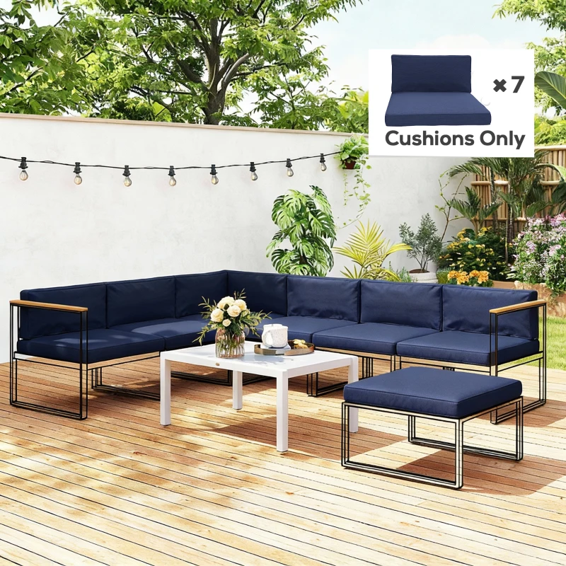 Outsunny 14-piece Dining Set Cushions - Dark Blue