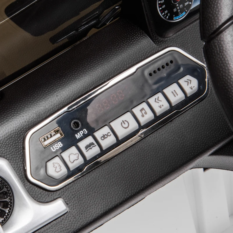 HOMCOM Mercedes Benz G500 Licensed 12V Kids Electric Ride On Car Toy with Parental Remote Control, 3-8 Years Old - White