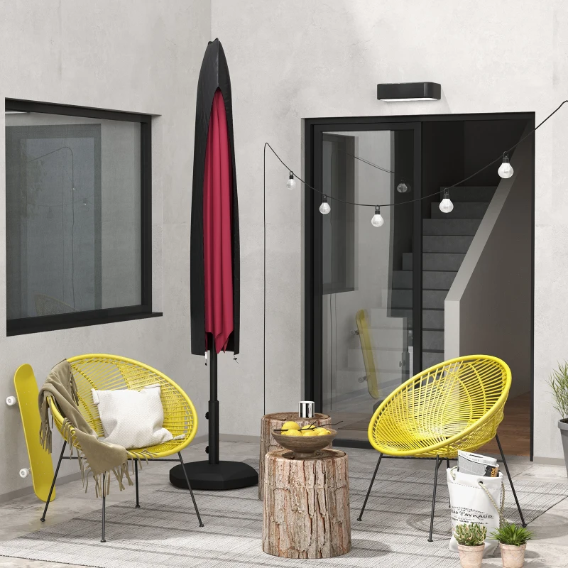 Outsunny Lot de parasol de jardin et housse de protection parasol inclinable Ø 3 m housse avec fermeture éclair et cordon