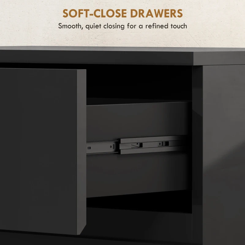 HOMCOM Chest of Drawers, 5-Drawer Storage Cabinets, Modern Dresser, Storage Drawer Unit for Bedroom