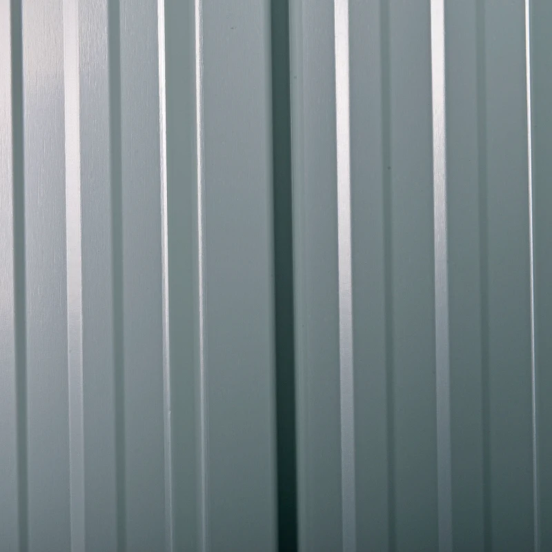 Outsunny 7.7 x 5.7ft Outdoor Garden Storage Shed, Metal Tool House with Ventilation and Sliding Doors, Light Grey