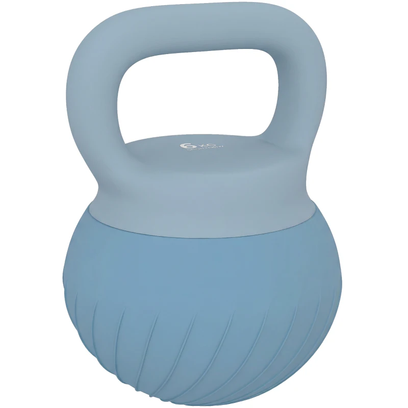 SPORTNOW Kettlebell 6 kg remplie de sable métallique et poignée antidérapante pour entraînement 27x20x20 cm bleu clair