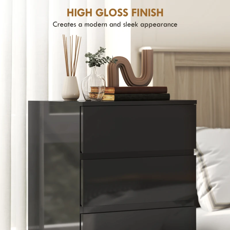 HOMCOM Chest of Drawers, 5-Drawer Storage Cabinets, Modern Dresser, Storage Drawer Unit for Bedroom