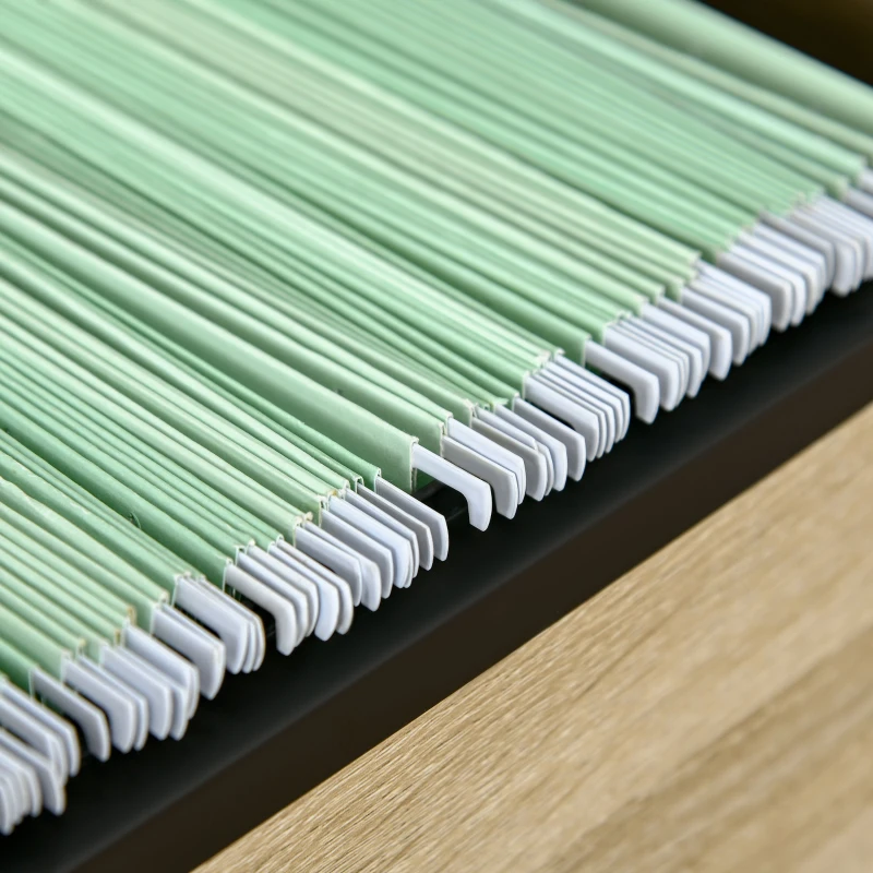 HOMCOM Cajonera de Escritorio con 2 Cajones Ruedas Archivador Móvil para Archivos A4 o Cartas 39,5x39x58,5 cm Roble