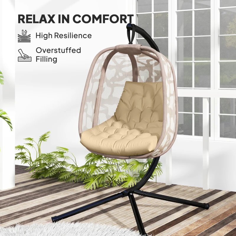 Poduszka na krzesło 120x100 cm, beżowa, związywana