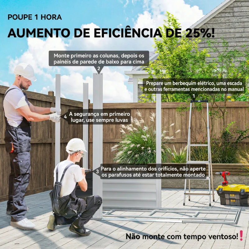 Outsunny Abrigo de Jardim Exterior 2,36m² 213x120x194 cm com Base Reforçada (Piso NÃO Incluído) e Portas de Correr Verde