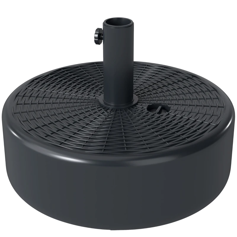Outsunny Patio Umbrella Base 22kg Sand Filled Garden Parasol Stand forfor 38mm/48mm Poles, Black