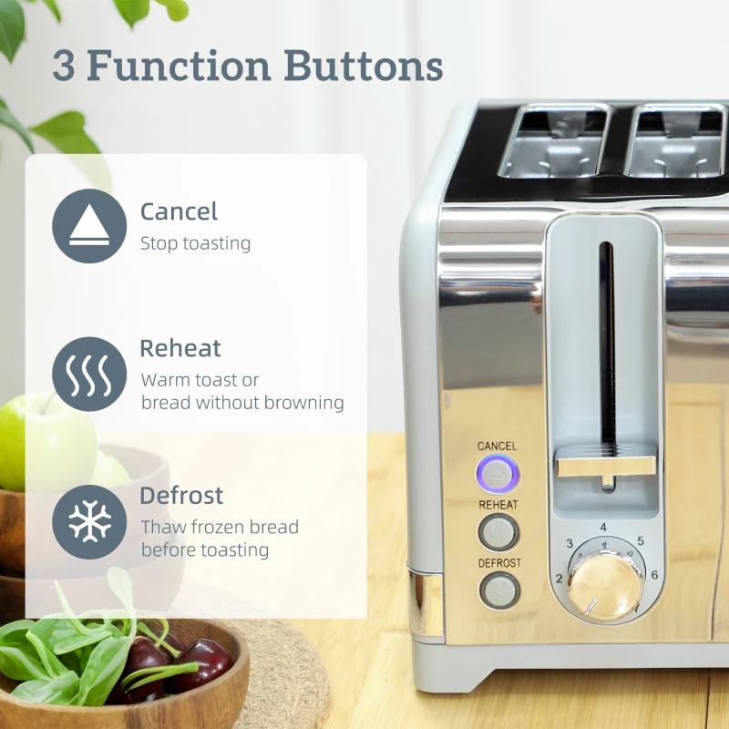 HOMCOM Waterkoker- en broodrooster-set, 1,7L 2200W snelle waterkoker met thermostaat